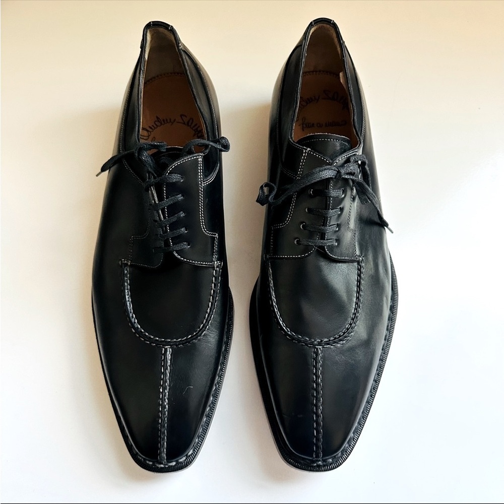 NWT $950 Nordstrom Santoni Men's Black Leather Shoes